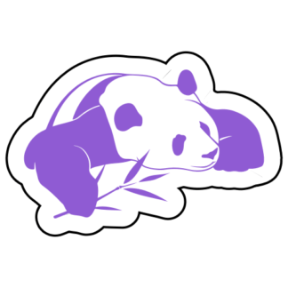 Panda And His Bamboo Sticker (Lavender)